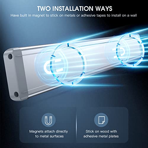 10inch Under Cabinet Lighting, 2 Pack Rechargeable Motion Sensor Light Indoor, 5 Levels Dimmable Magnetic Closet Lights, Wireless Under Counter Lights