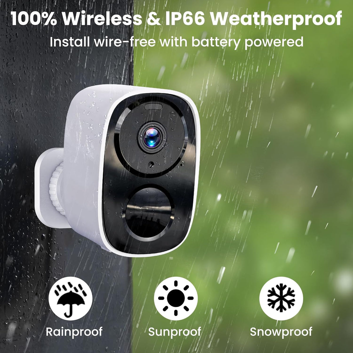 2K Security Cameras Wireless Outdoor, Free Cloud Storage, 1-6 Months Battery Life, Waterproof, 2-Way Talk