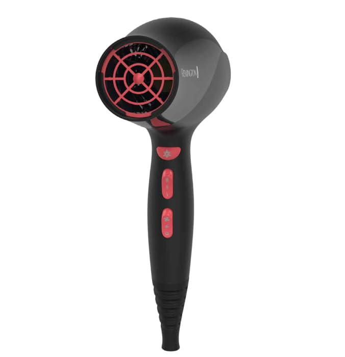 Remington Damage Protection Hair Dryer with Ceramic Ionic Tourmaline Technology, Black, Diffuser and Concentrator, 3 Piece Set