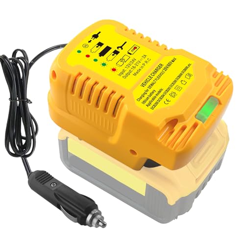 Car Battery Charger Replace for Dewalt 20V 60V MAX Lithium Ion Battery Charger DCB203 DCB201 DCB204 DCB206 DCB606 DCB609 Vehicle Charger(NOT for 12V)