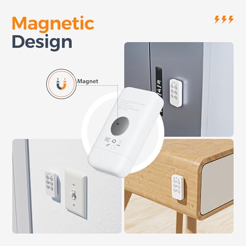 Remote Control Outlet, TESSAN Electrical Light Switch, Plug in Wall Plug with ON/Off Switch for Indoor String Lights, Lamps, Home Small Appliances, 100ft Range (1 Remote + 3 Outlets)
