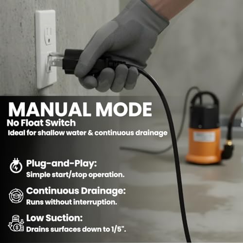 Limodot Submersible Water Pump With 25ft. Hose Kit, Sump Pump, Utility Pump with 25-Foot Power Cord, 4000GPH, Portable Water Pump for Swimming Pools, Garden Ponds, Basements, Multi-Purpose Drainage