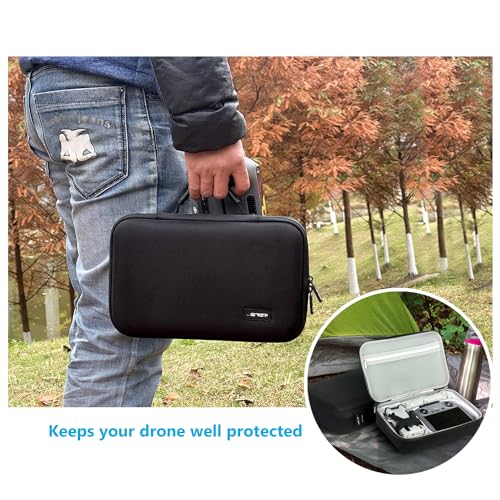 JSVER Carrying Case for DJI Mini 4 Pro EVA Hard Shell Protective Case for DJI Mini 4 Pro/Mini 3/Mini 3 Pro Travel Bag for Mini 4 Pro Fly More Combo Accessories Drone Case (DJI RC-2/RC-N2 Controller)
