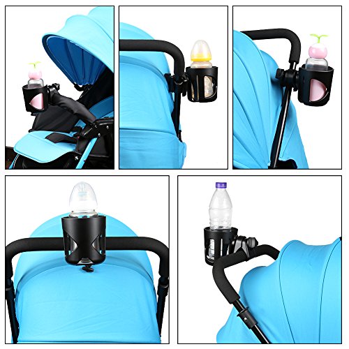 Accmor Universal Cup Holder, Stroller Cup Holder, 360° Rotatable Large Caliber Designed Bottle Holder for Stroller, Bike, Wheelchair, Walker, Scooter, Black