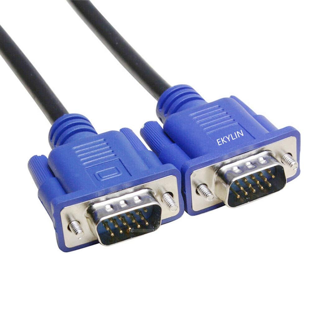 EKYLIN VGA Cable, 1.5m/5Feet Male to Male Video Extension Cable Adapter for Computer PC to Monitor Screen Projector with Socket Port