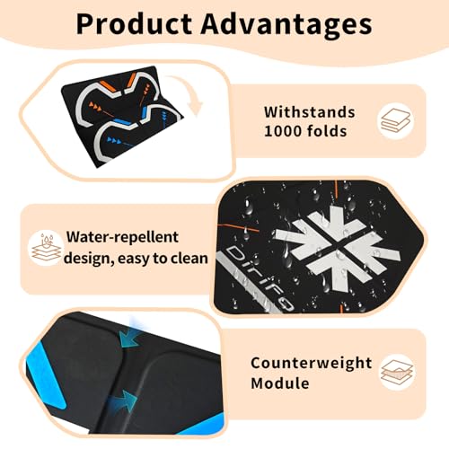 Drone Landing Pad 17" Foldable | High Visibility Weighted Non-Slip Waterproof Double Sided Drone Pad with Portable Design for DJI Mini Air and Mavic FPV