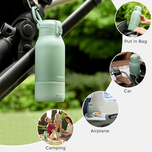 Momcozy Portable Milk Warmer for Travel โ Dual Heating Modes for Breast Milk & Water, Portable Bottle Warmer with Fast Heating & Long Battery Life, 17 Ounces Large Capacity to Meet Your All-Day Needs