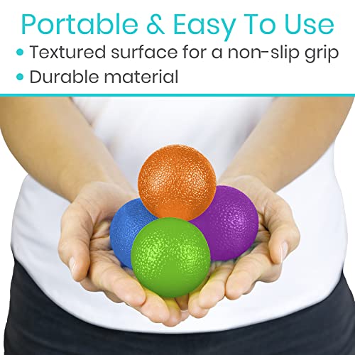 Vive Hand Therapy Squeeze Balls – Grip Strengthener & Exercise Set for Fingers, Wrists & Forearms (Arthritis, Carpal Tunnel, Stress Relief, Rehab Video App Included)