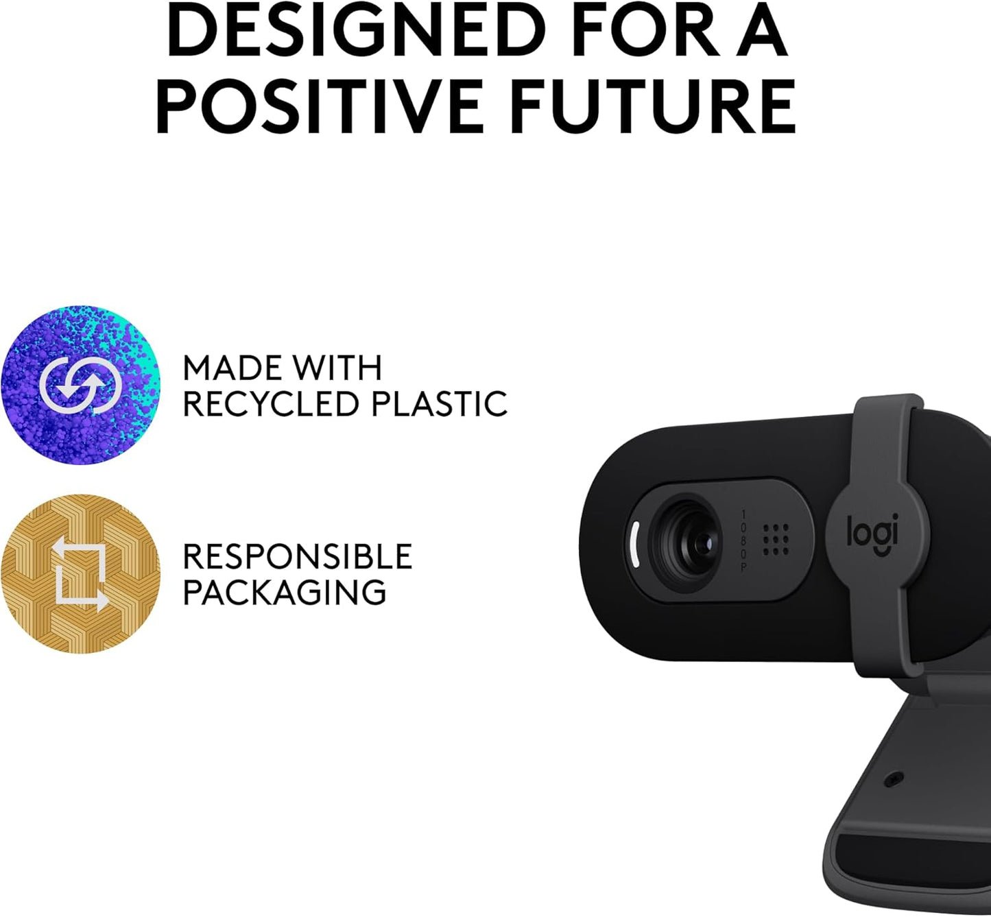 Logitech Brio 101 Full HD 1080p Webcam for Meetings, Streaming, Desktop, Laptop, PC - Built-in Mic, Shutter, Works with Zoom, Microsoft Teams, Nintendo Switch 2’s New GameChat Mode, USB-A,-Black