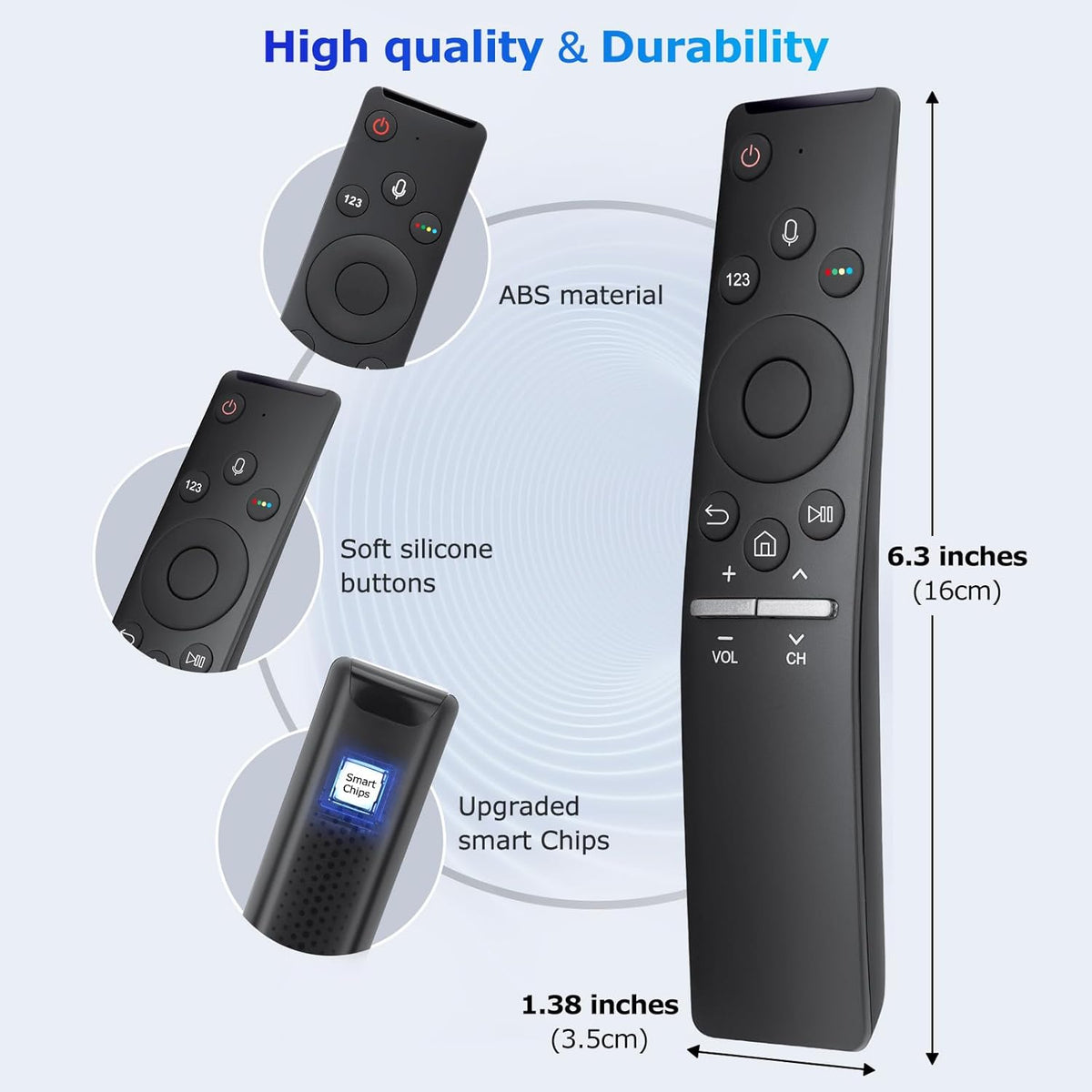 Voice Replacement for Samsung-Smart-TV-Remote, New Upgraded BN59-1266A for Samsung Remote Control with Voice Function. 1-Year Warranty.