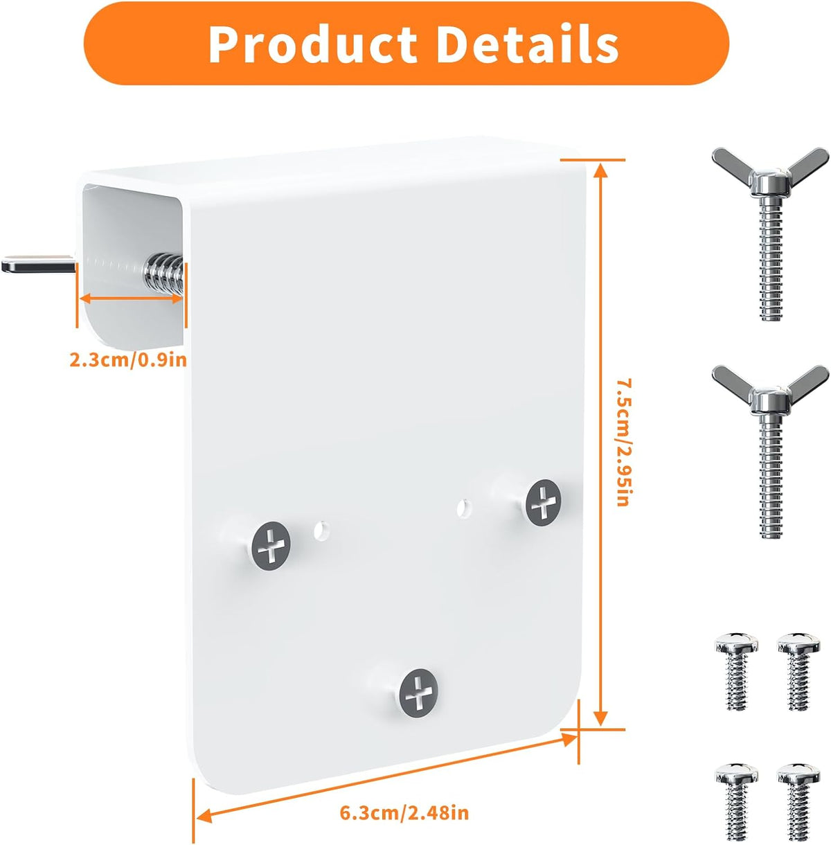Gutter Mount Compatible with WYZE Solar Cam Pan, No-Drilling Metal Security Camera Bracket Mounting for Outdoor Use - White