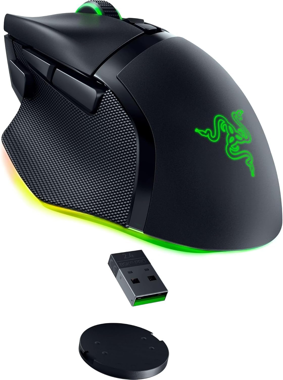 Razer Basilisk V3 Pro Wireless Gaming Mouse, HyperScroll Tilt Wheel, 30K DPI Sensor, Gen-3 Optical Switches, 13-Zone Chroma RGB, 13 Programmable Controls, 3 Connection Modes, Black