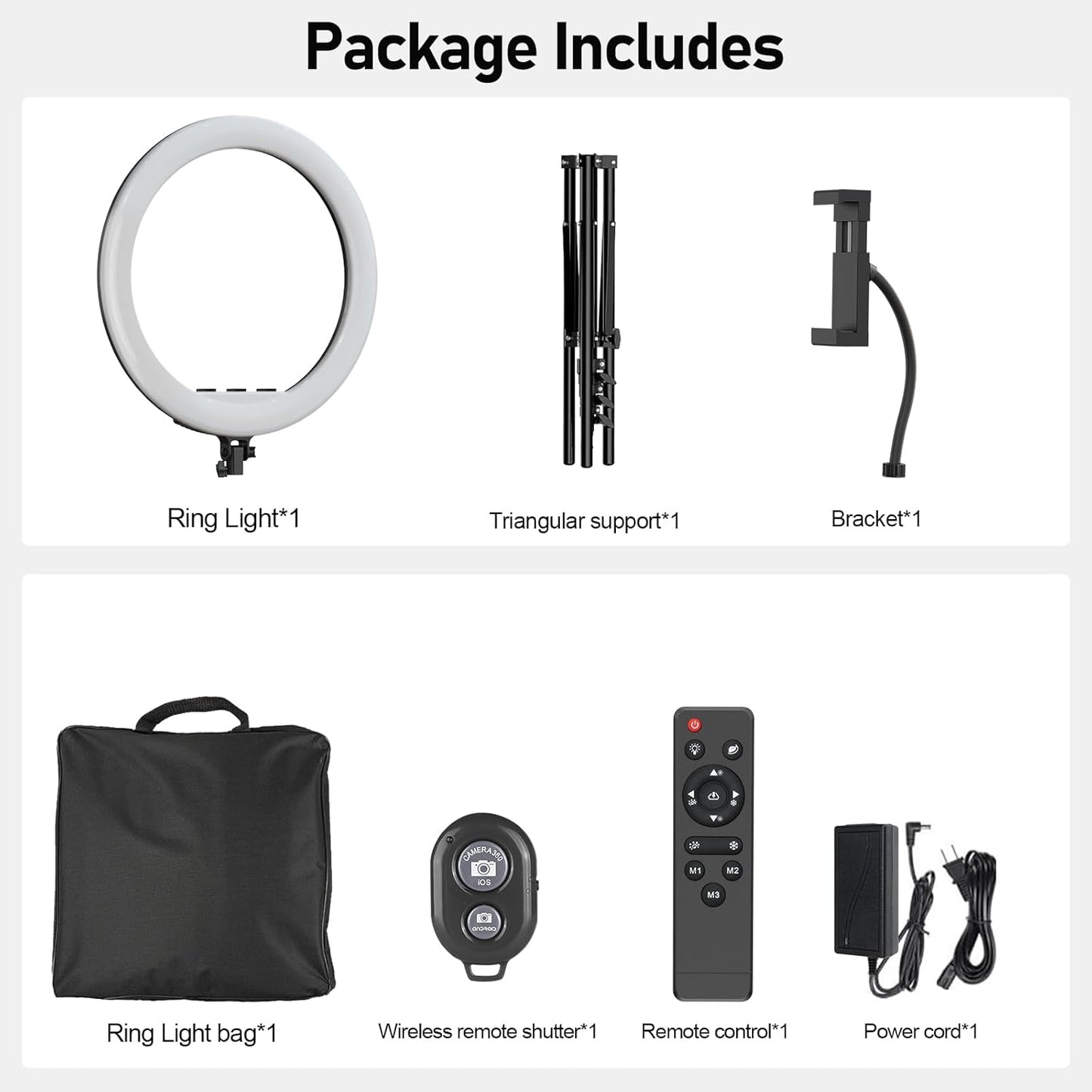 Hagibis 21 inch Ring Light with Stand Outer 55W 5600k Dimmable LED Light, Tripod Stand,and Phone Holder,Remote Controller,Carrying Bag ,CRI 97+ 2540lux, for Streaming Home Office Zoom Call Lighting