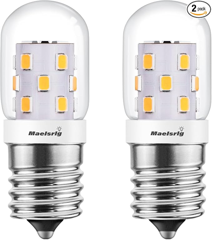 LED Microwave Light Bulbs Under Hood 40W Equivalent, E17 LED Bulb Dimmable for Range Hood, 3W 380 Lumens, LED Appliance Light Bulb Over Stove, Warm White 3000K, 2 Pack