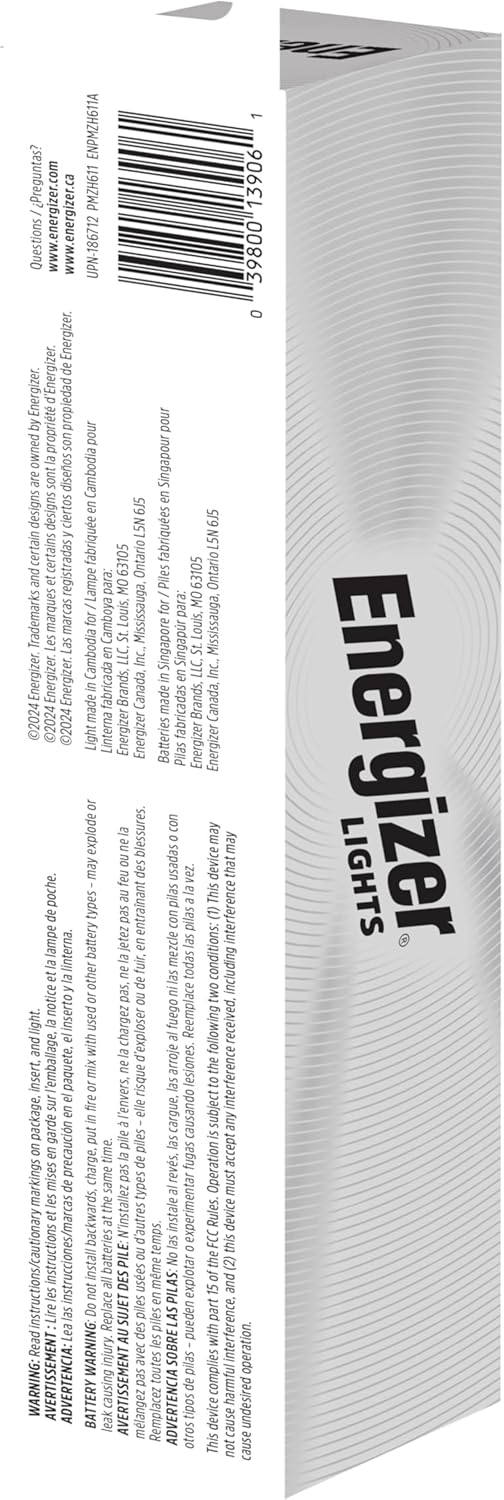 Energizer LED Flashlight Vision PRO, Ultra Bright 1000+ Lumens, IPX4 Water Resistant, Aircraft-Grade Aluminum LED Light, Rugged Metal Flash Light for Outdoors, Emergency Power Outage, Black