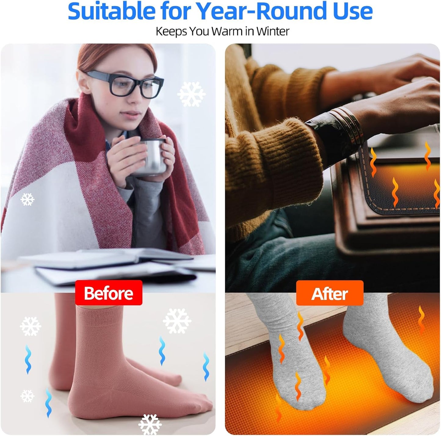 Heated Desk Pad Mouse Pad - Heated Desk Mat - Warm Desk Pad - 3 Levels Heating & 4 Hours Auto Shut-Off, PU Leather Mouse Pad - 31.5 x 13 inch(Dull Black)