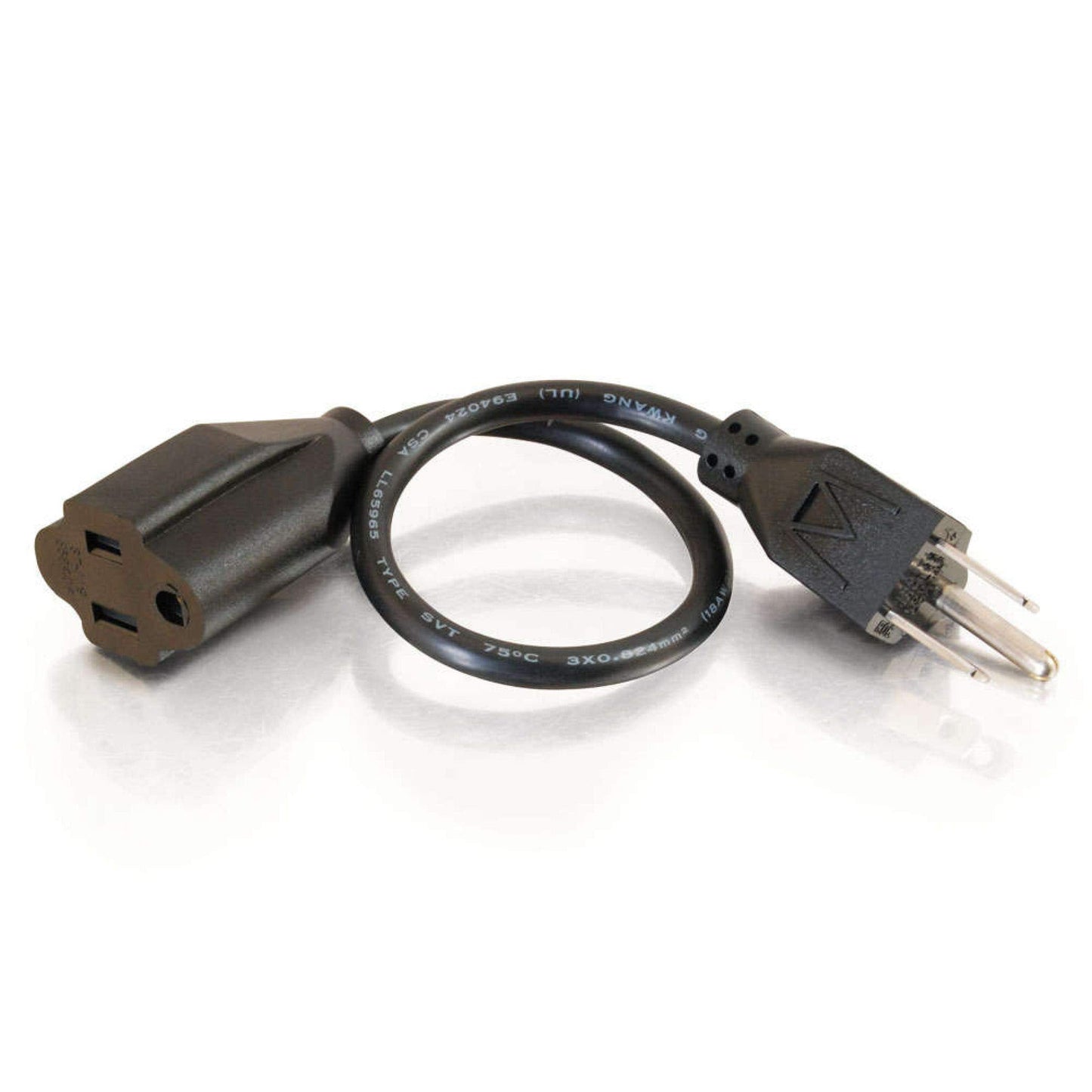 C2G 1FT Premium Universal Extension Cord - Power Extension Cord for TV, Computer, Monitor, Appliance & More (03137)