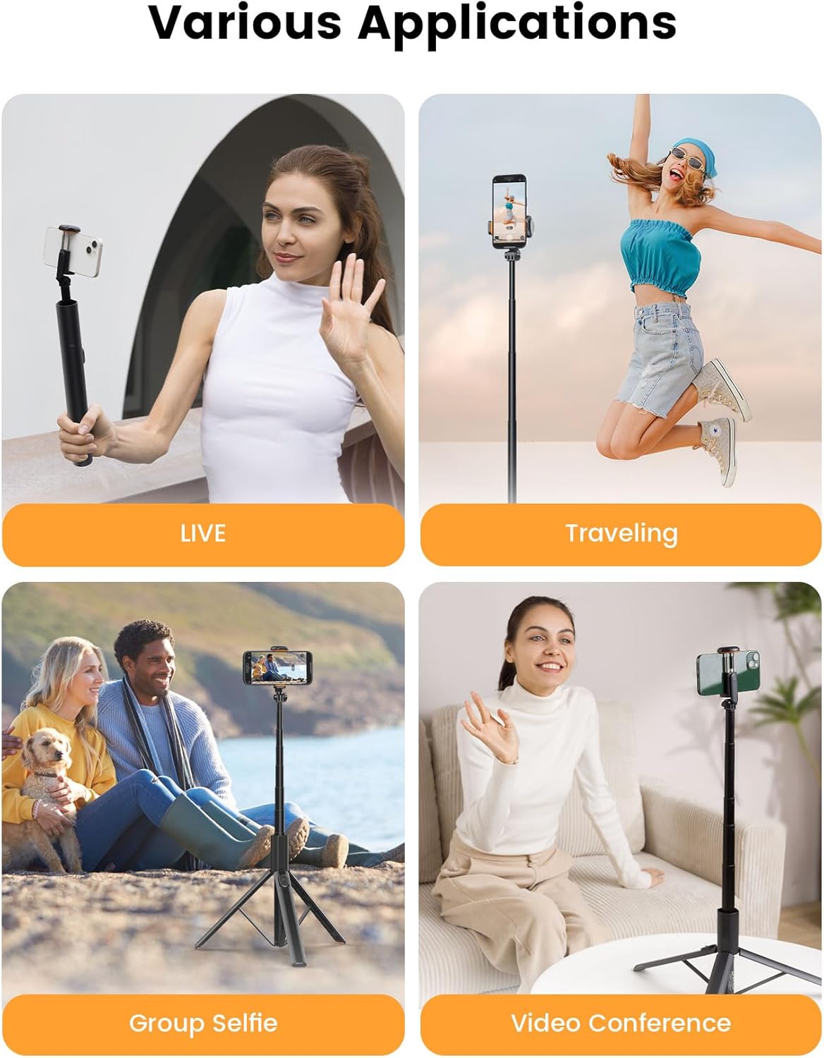 71" Phone Tripod, NT79 Extendable Selfie Stick with 1/4" Camera Mount for Cell Phone&Camera, Phone Tripod Stand Holder with Remote Compatible with iPhone Android, Camera