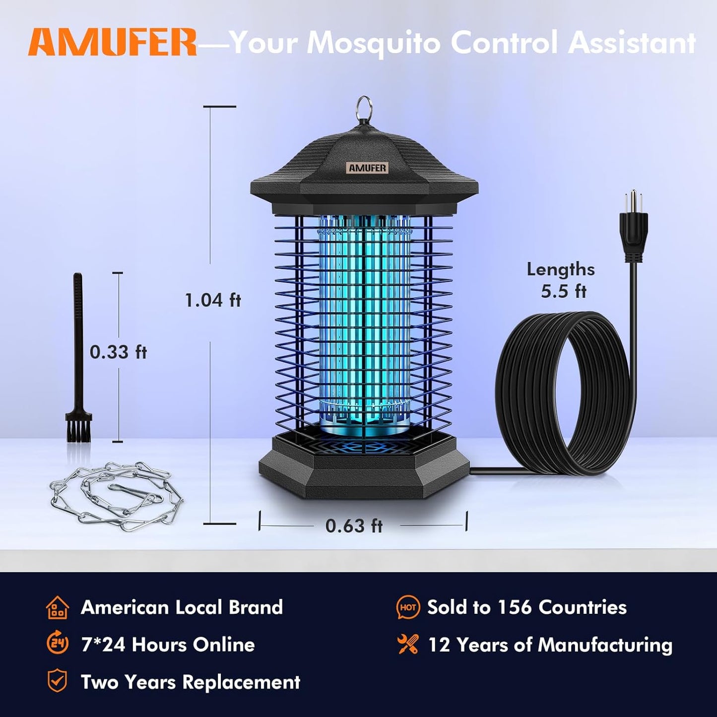 Bug Zapper Outdoor Indoor, 18W Power & 4400V Instant Grid Mosquito Repellent, Insect Control Efficiency Increased 100%, 1/2 Acre Coverage, Fly Trap for Patio, Backyard, Home