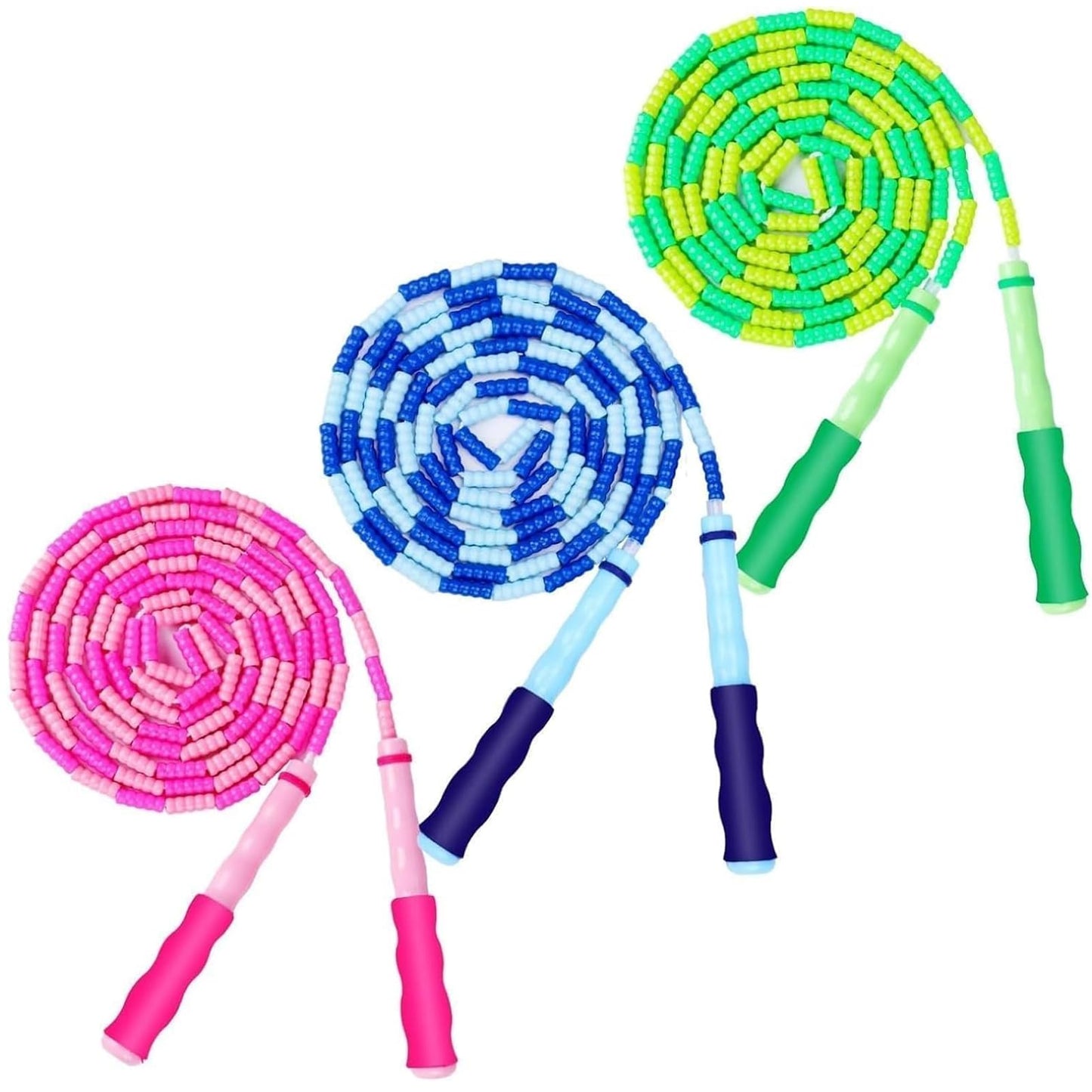 GRAWUN Jump Rope For Kids, Soft Beaded Jump Rope, Adjustable Length Tangle-Free Segmented Soft Beaded Skipping Rope,for Women, Men and Kids Keeping Fit, Workout and Weight Loss