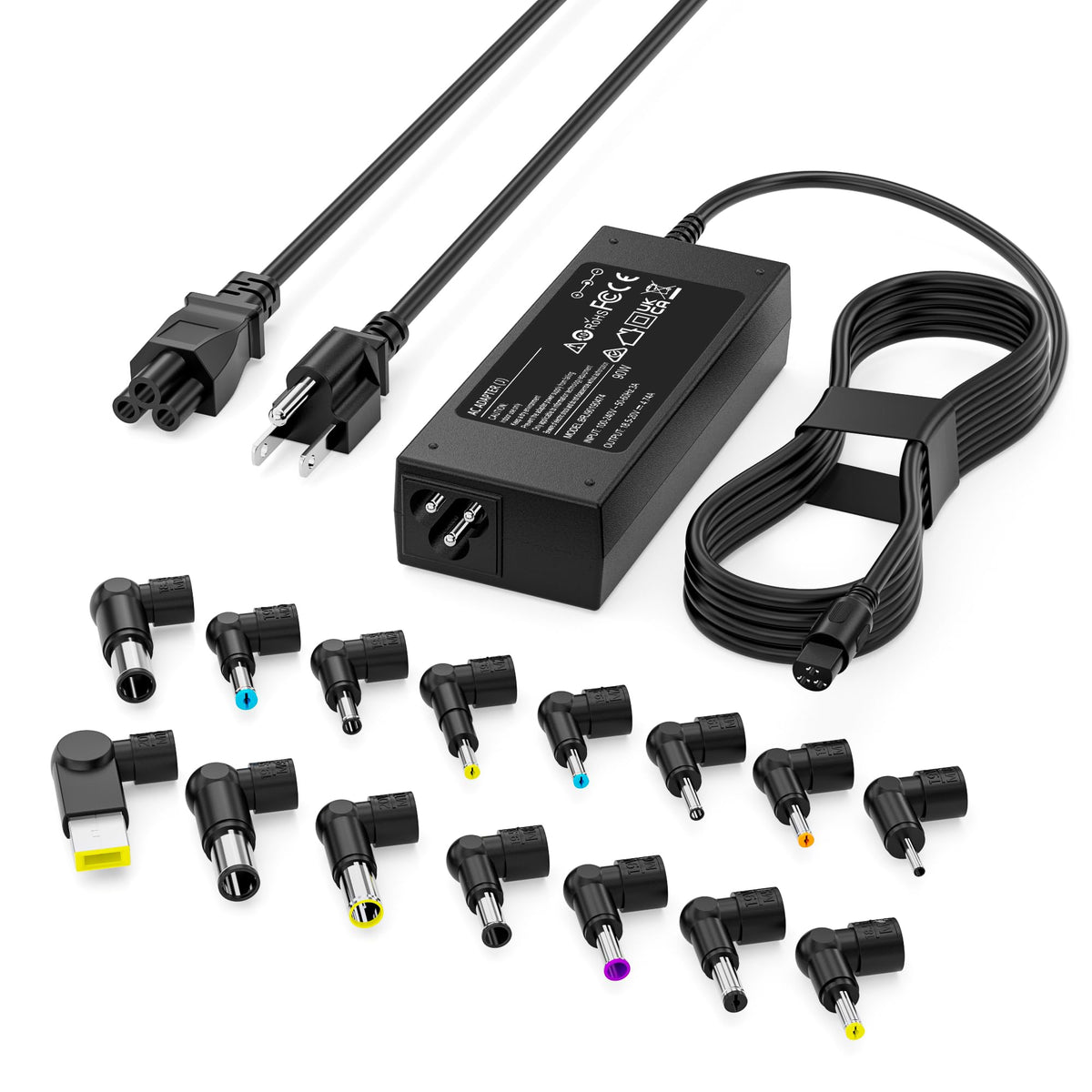 90W Universal Laptop Charger Compatible with HP Dell Asus Lenovo Acer Sony AC Adapter IBM Gateway Notebook Ultrabook Chromebook Pavilion Inspiron Latitude Power Supply Cord with 15 Tips