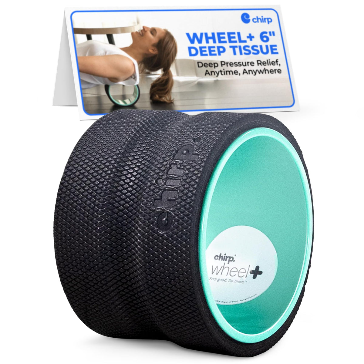 Chirp Wheel Foam Roller β 6β High-Density Muscle Roller for Back & Neck, Trigger Point Therapy, Deep Tissue Massage, Stretching & Exercise, Spine-Friendly, 500 lbs Capacity (Mint)