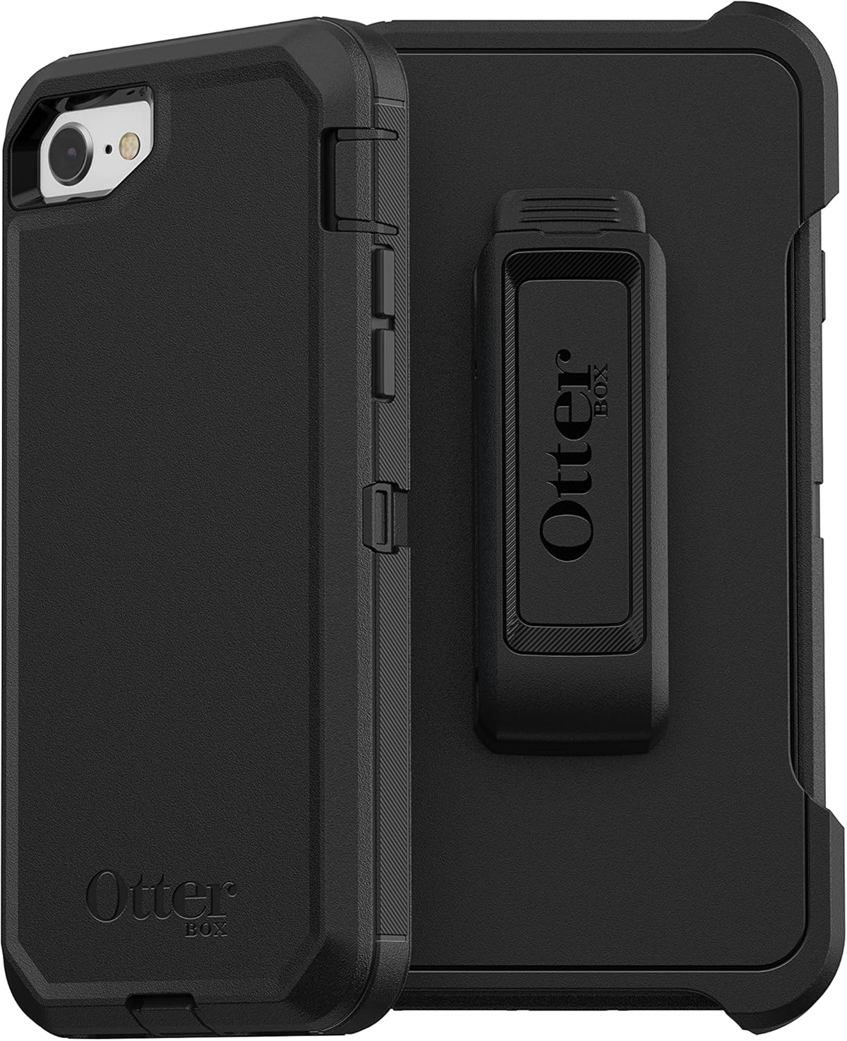 OtterBox iPhone SE 3rd & 2nd Gen, iPhone 8 & iPhone 7 (not Compatible with Plus Sized Models) Defender Series Case - Black, Rugged & Durable, with Port Protection, Includes Holster Clip Kickstand