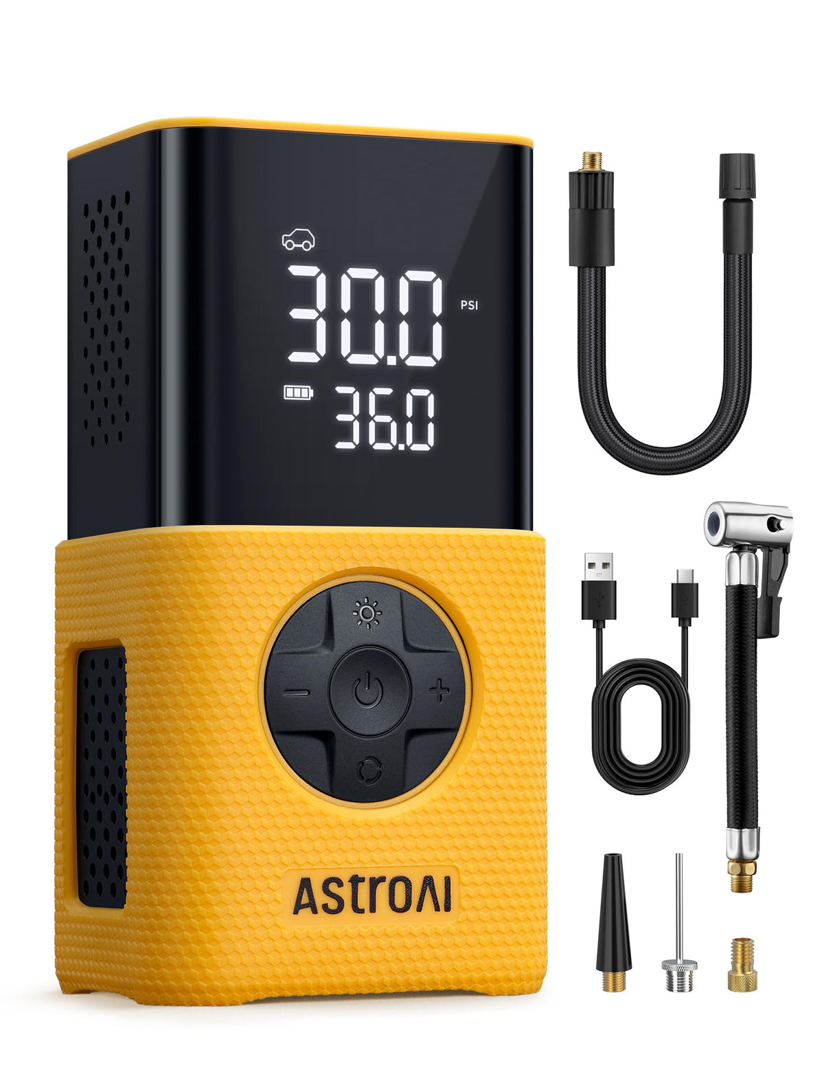 AstroAI Tire Inflator L7S Portable Air Compressor Cordless Bike Air Pump with Digital Dual Values Display, 150 PSI Car Tires Pump