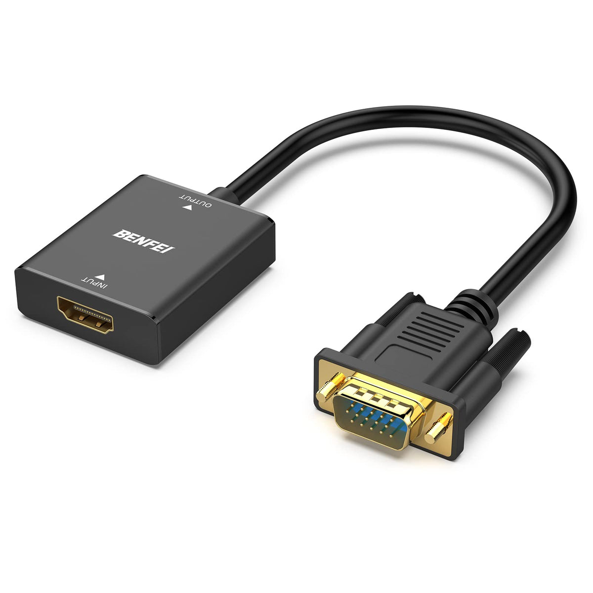 BENFEI HDMI to VGA, Uni-Directional HDMI Computer to VGA Monitor Adapter (Female to Male) with 3.5mm Audio Jack Compatible with TV Stick, Computer