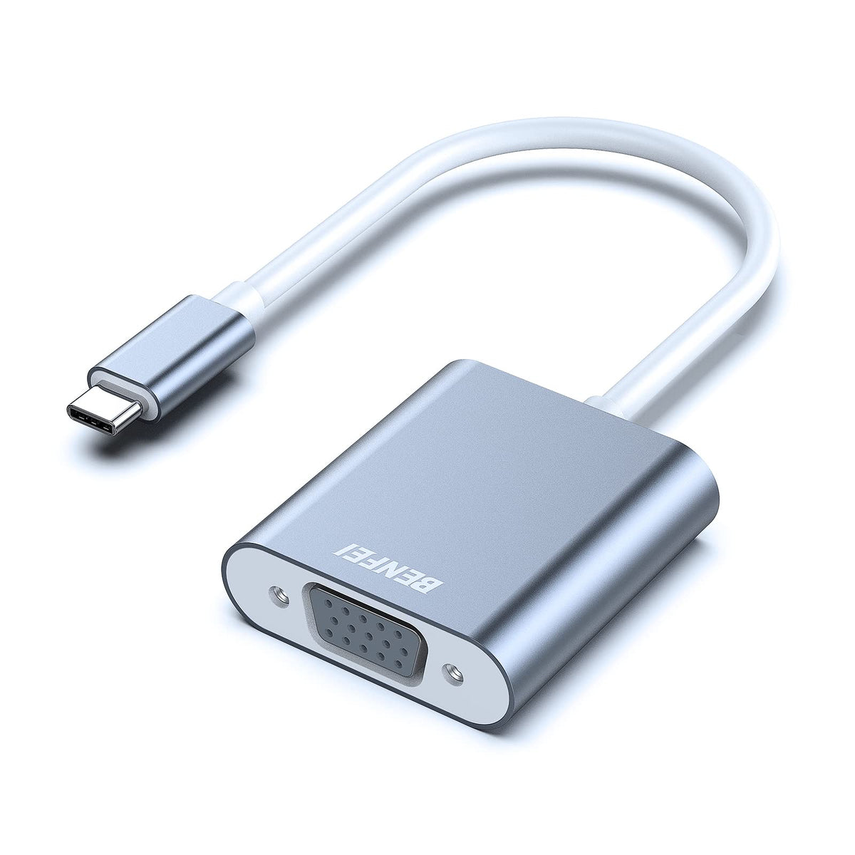 BENFEI USB C to VGA Adapter, Thunderbolt 3/4 to VGA Adapter Compatible with iPhone 15 Pro/Max, MacBook Pro/Air 2023, iPad Pro (Aluminium Shell,Grey)