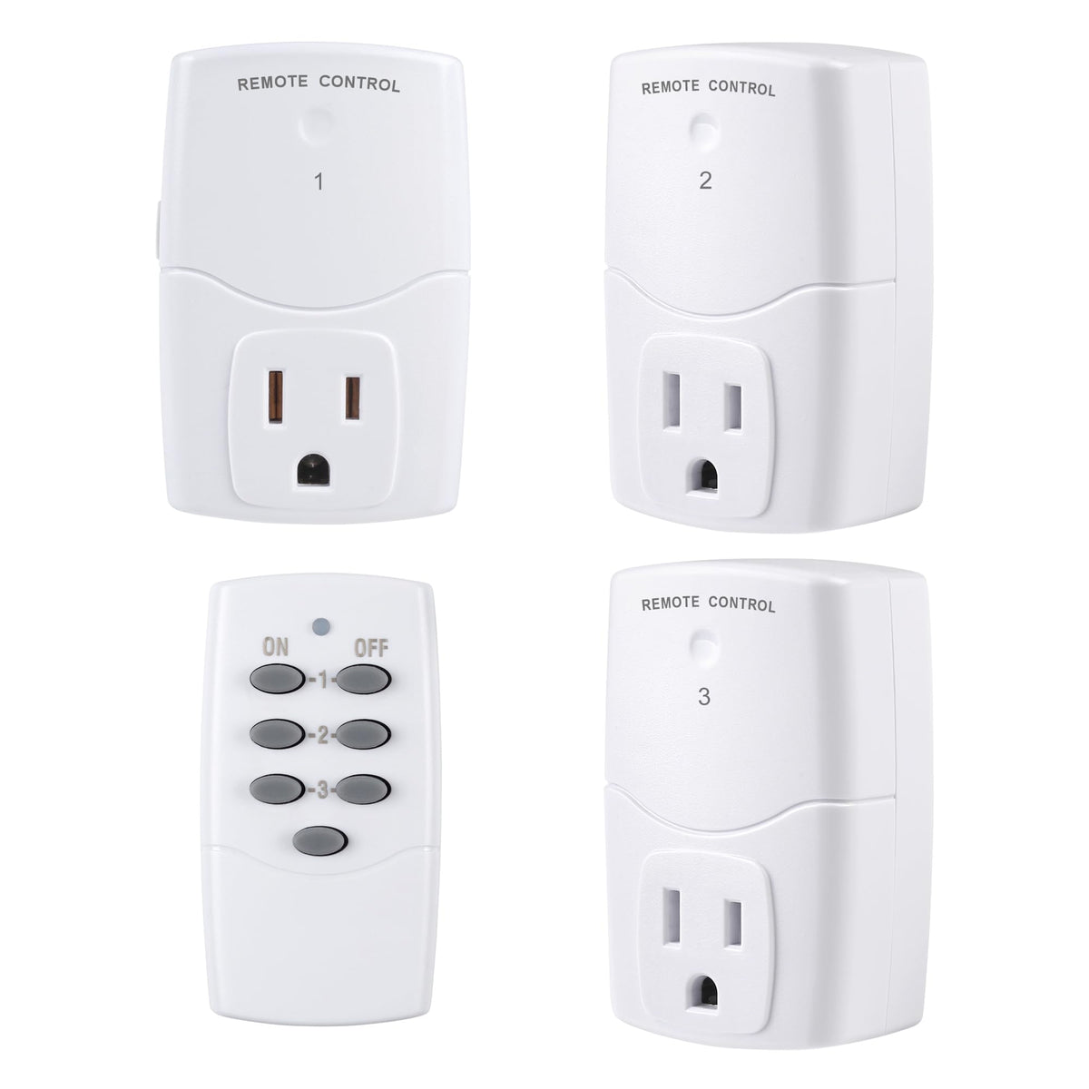 BN-LINK Mini Wireless Remote Control Outlet Switch Power Plug in for Household Appliances, Wireless Remote Light Switch, LED Light Bulbs