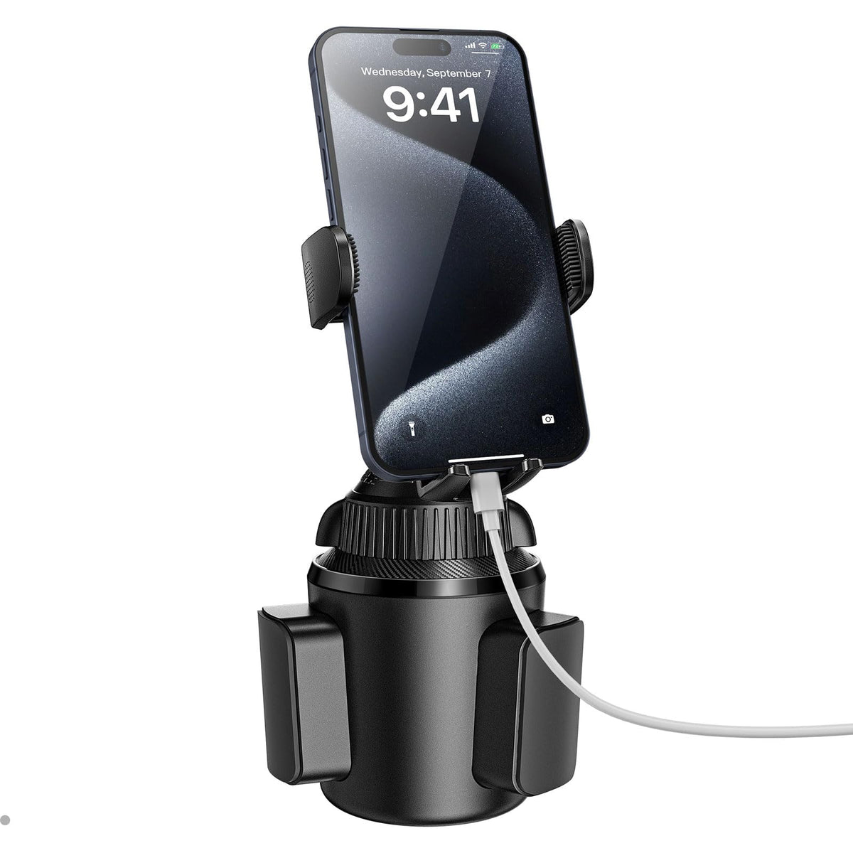APPS2Car Universal Car Cup Phone Holder | Quick Extension Long Arm | 360° Swivel | Adjustable for iPhone, Samsung, Google, and All Smartphones