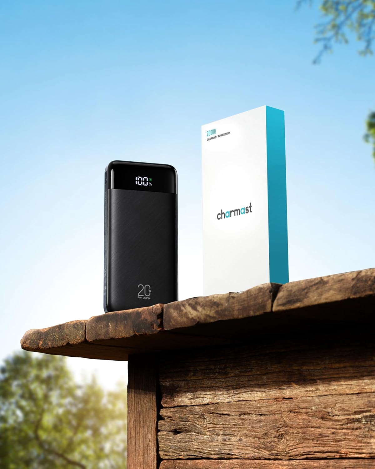 charmast 20000mAh Portable Charger with Built in Cables, 22.5W Travel Power Bank Fast Charging, USB C Cell Phone Battery Pack