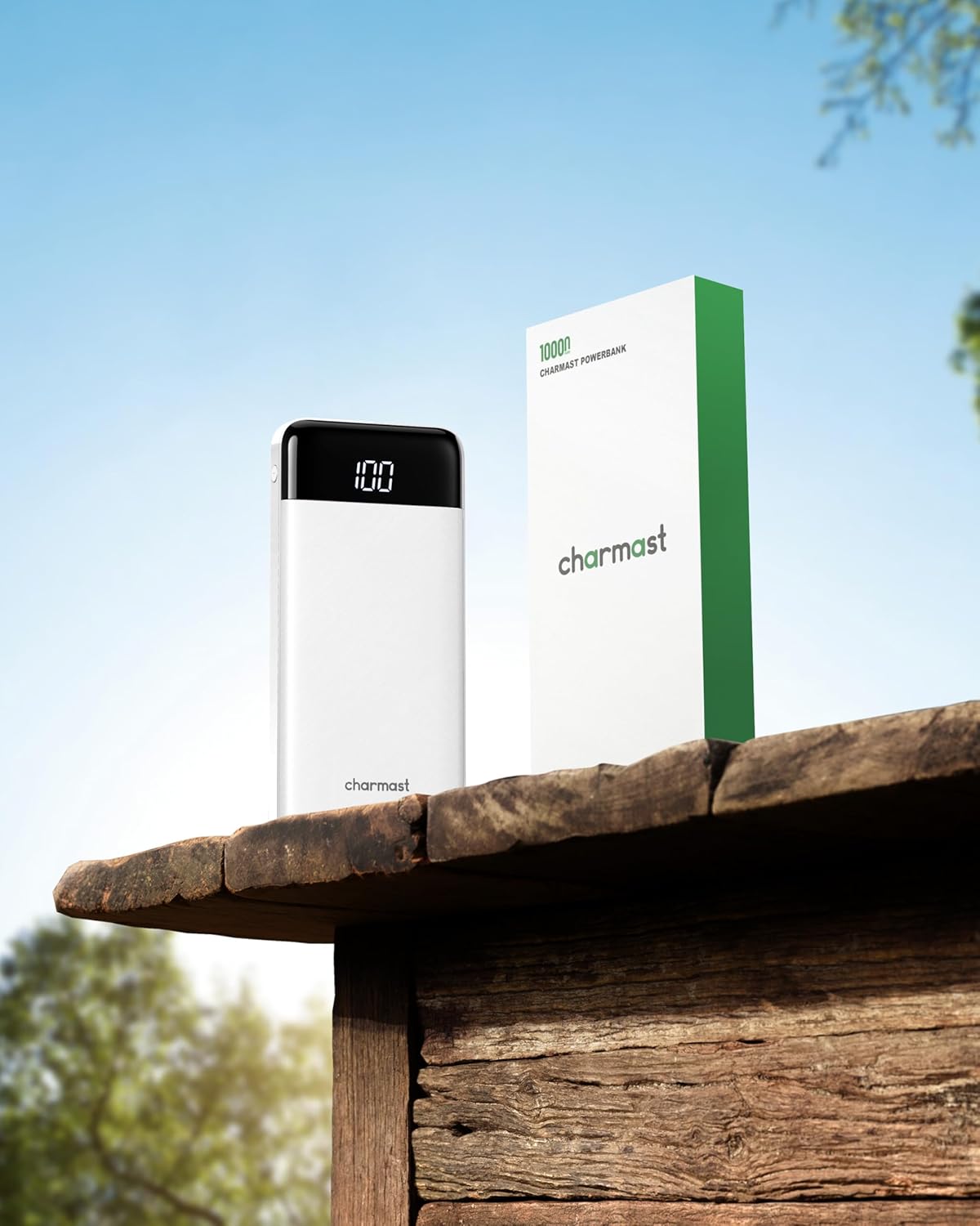 Charmast Portable Charger with Built in Cables, Power Bank with Cords Wires, Slim 10000mAh Travel Battery Pack 6 Outputs 3 Inputs 3A Fast Charging