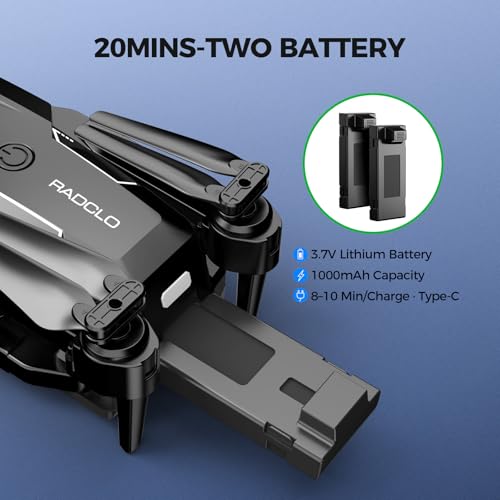 Drone with Camera - Drone with Screen on Controller for Beginners, Foldable Remote Control Quadcopter with Gesture Control, 3D Flip, One Key Start