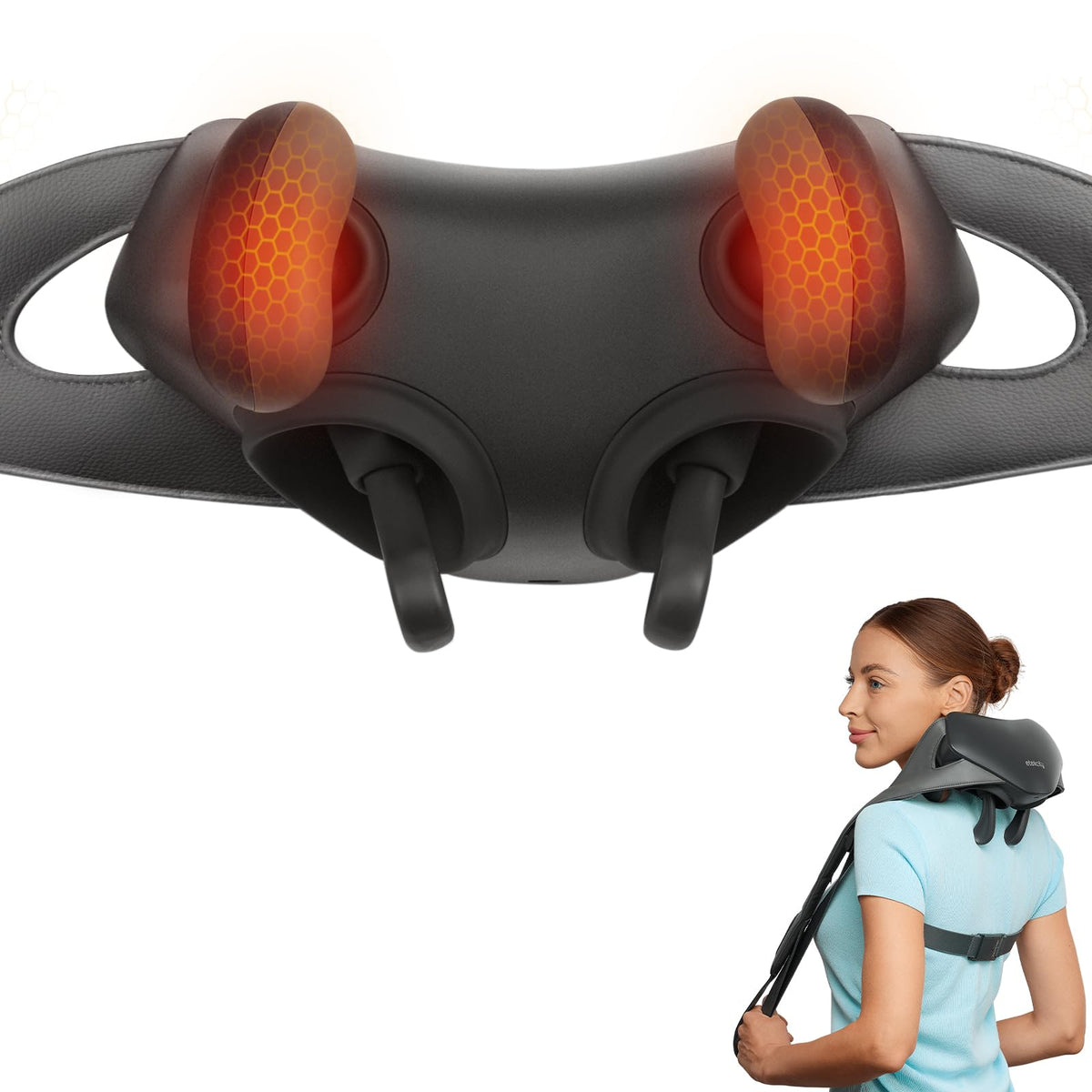 Etekcity Cordless Shiatsu Neck and Shoulder Massager with Heat, Deep Tissue Kneading