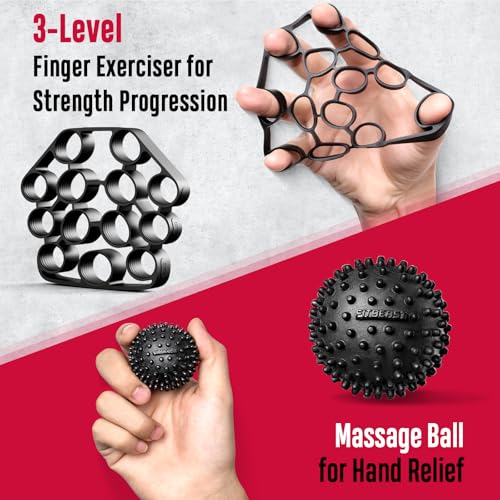 FitBeast Grip Strength Trainer, Hand Gripper Strengthener Kit - 6 Pack with Adjustable Resistance Forearm Strengthener, Forearm Exerciser