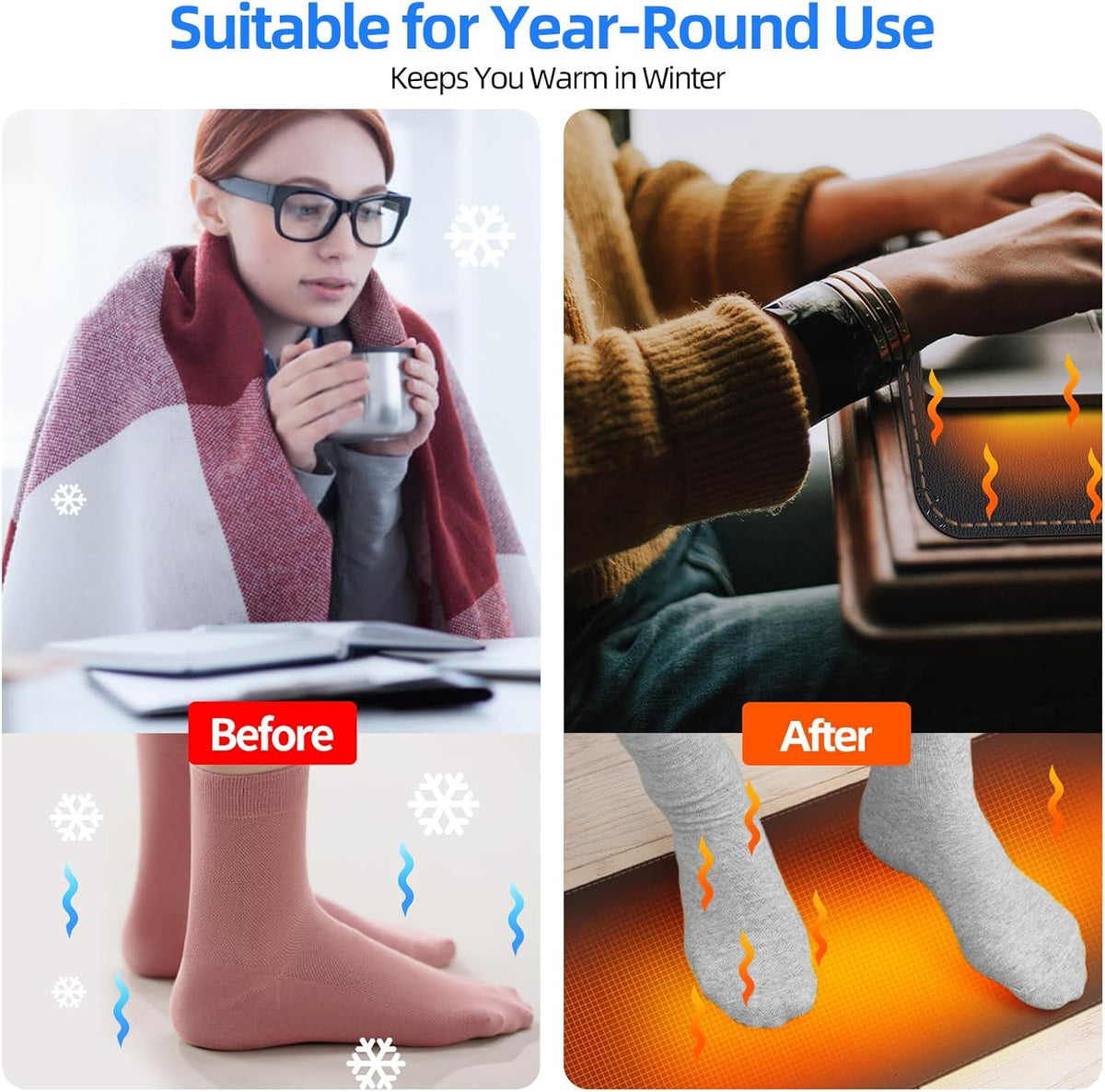 Heated Desk Pad Mouse Pad - Heated Desk Mat - Warm Desk Pad - 3 Levels Heating & 4 Hours Auto Shut-Off, PU Leather Mouse Pad (Dull Black)