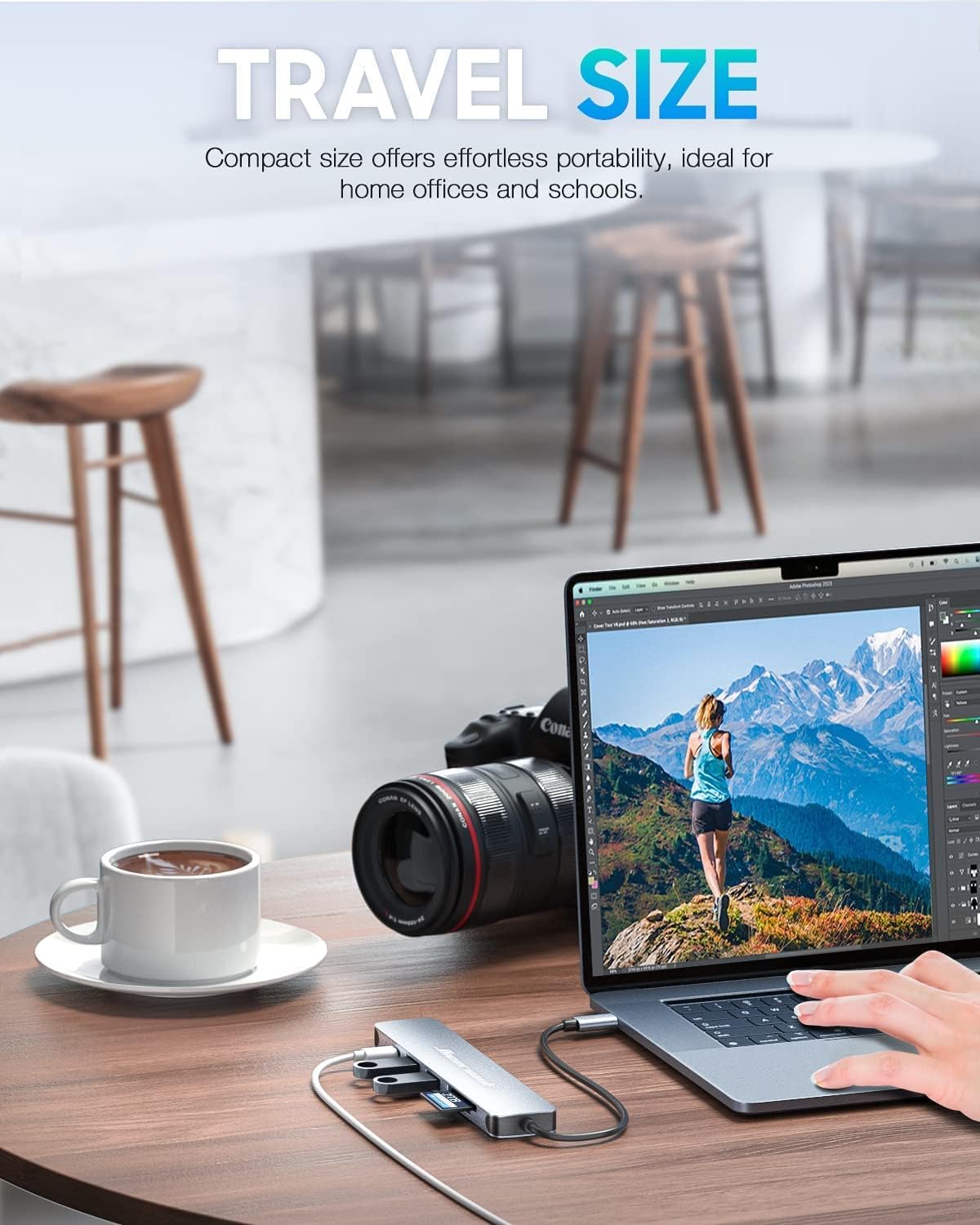 Hiearcool USB C Hub for MacBook - 7-in-1 USBC Adapter with 4K HDMI, 100W PD, USB 3.0 5Gbps Ports, SD/TF Card Reader - USB-C Dongle for Office