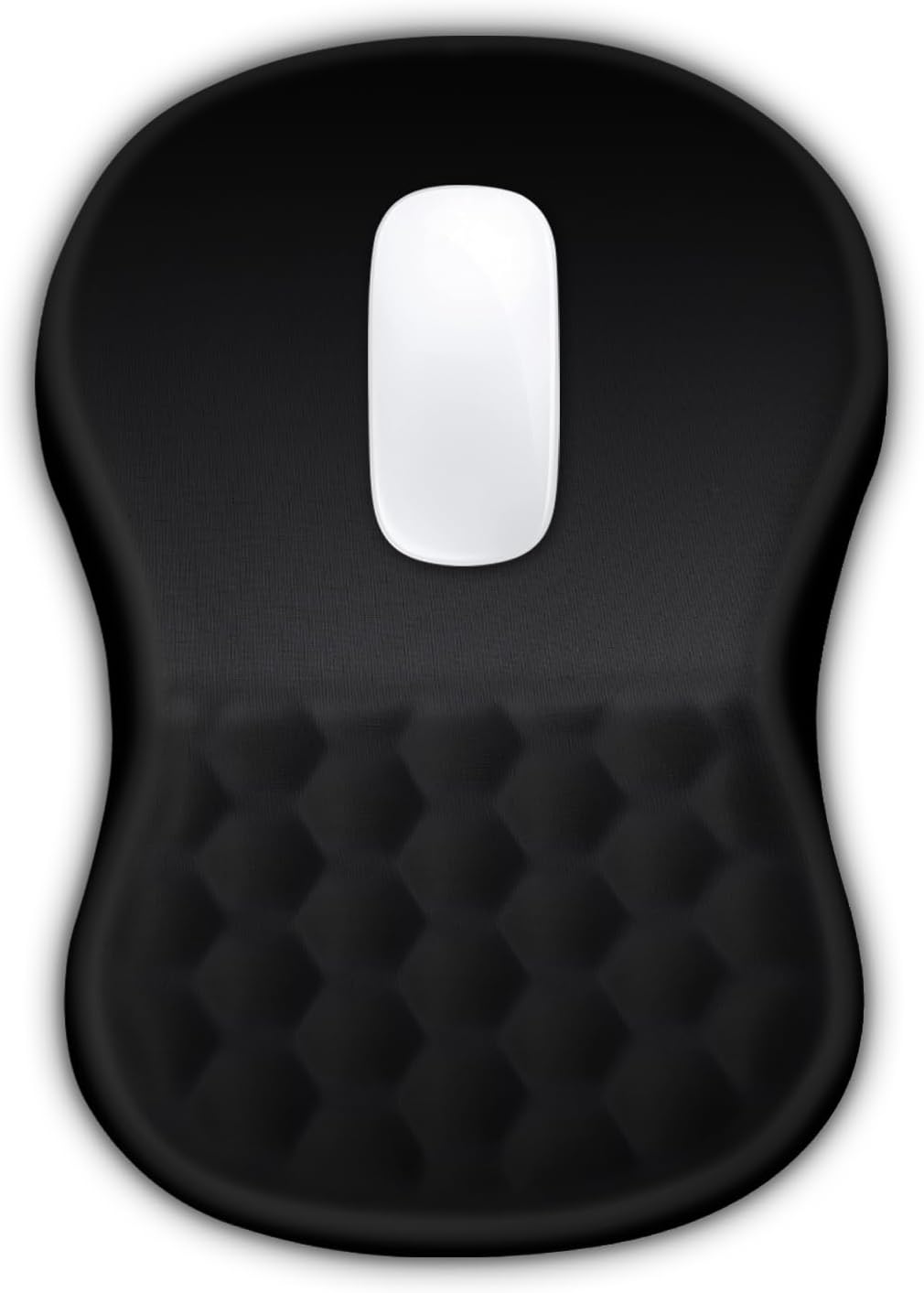Hokafenle Ergonomic Mouse Pad with Wrist Support & Massage Design - Memory Foam Gel, Non-Slip PU Base (12×8 in, Black)