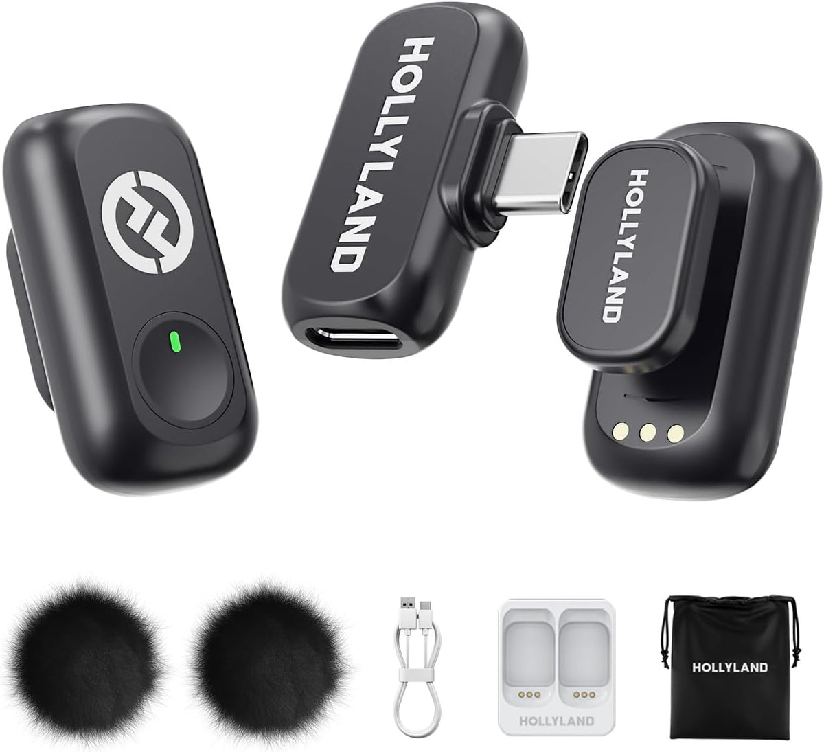Hollyland Lark A1 Wireless Microphone for iPhone & Android, 48kHz/24-bit Studio Audio, 3-Level Noise Cancellation, 200m Range, Magnetic Mini Mic