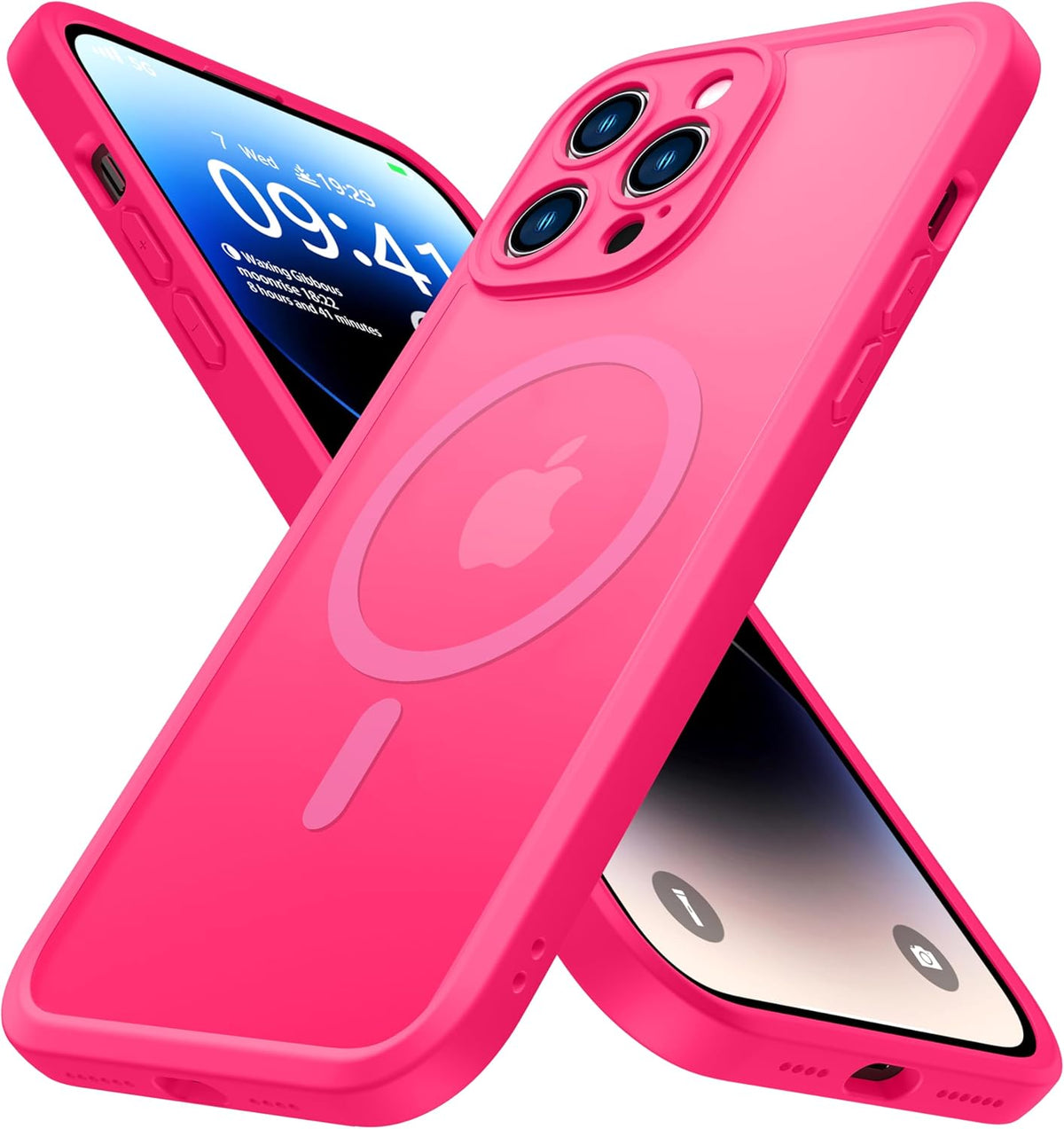 ImpactStrong Magnetic Guard Designed for iPhone 14 Pro Case, Camera Protection, Drop Tested, Compatible with MagSafe (Hot Pink)