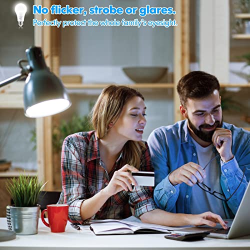 LED Light Bulbs, 100 Watt Equivalent A19, 13W 5000K Daylight White 1500 Lumens Non-Dimmable Bright E26 Edison Medium Screw Bulbs