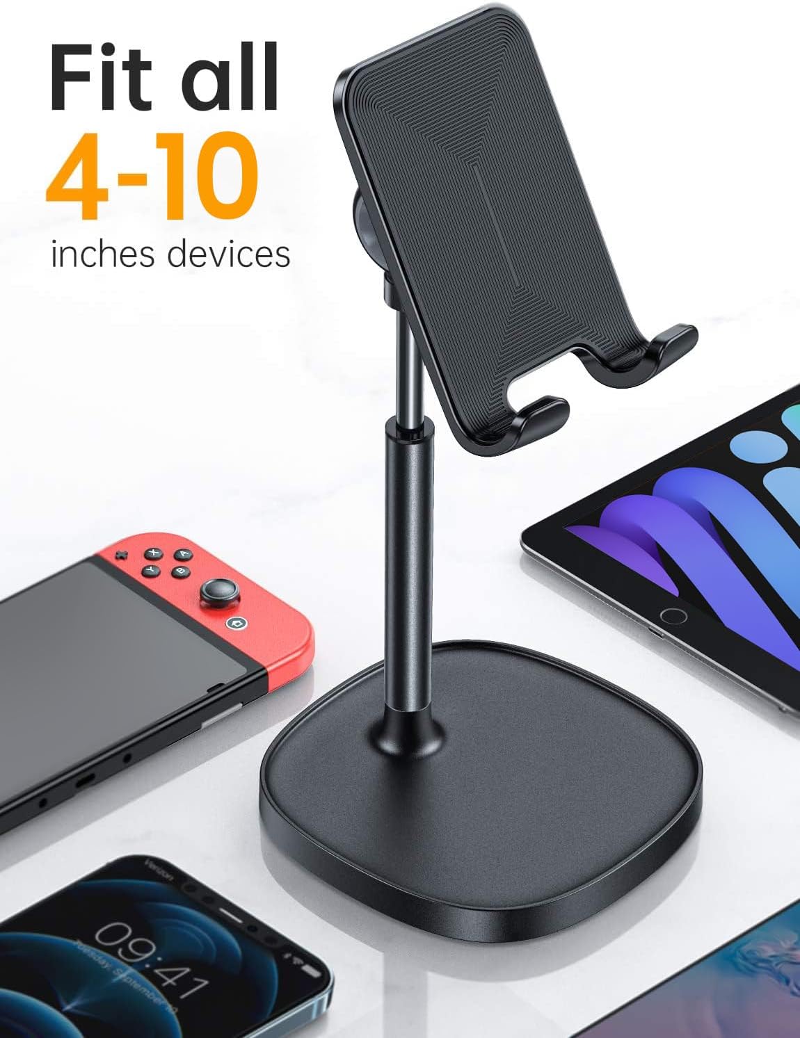 LISEN Cell Phone Stand Adjust for iPhone Phone Holder for Desk Recording, Gifts Women Office Desk Accessories PC Gaming Essentials Kitchen Gadgets