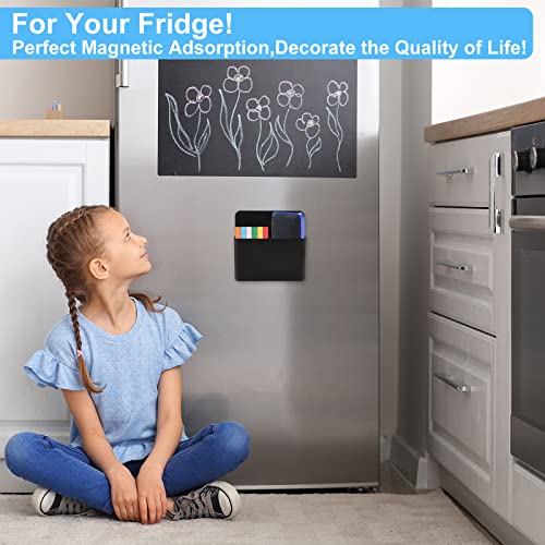Magnetic Pen Holder, 2 Pack Magnetic Dry Erase Marker Holder with Generous Compartments, Strong Magnet Storage Marker Pen Pencil Organizer