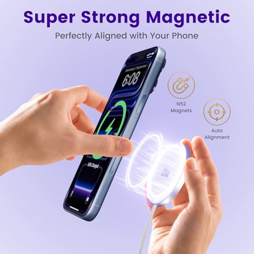 25W Magnetic Wireless Charger Pad, Fast Charging Pad Compatible with MagSafe for iPhone and AirPods