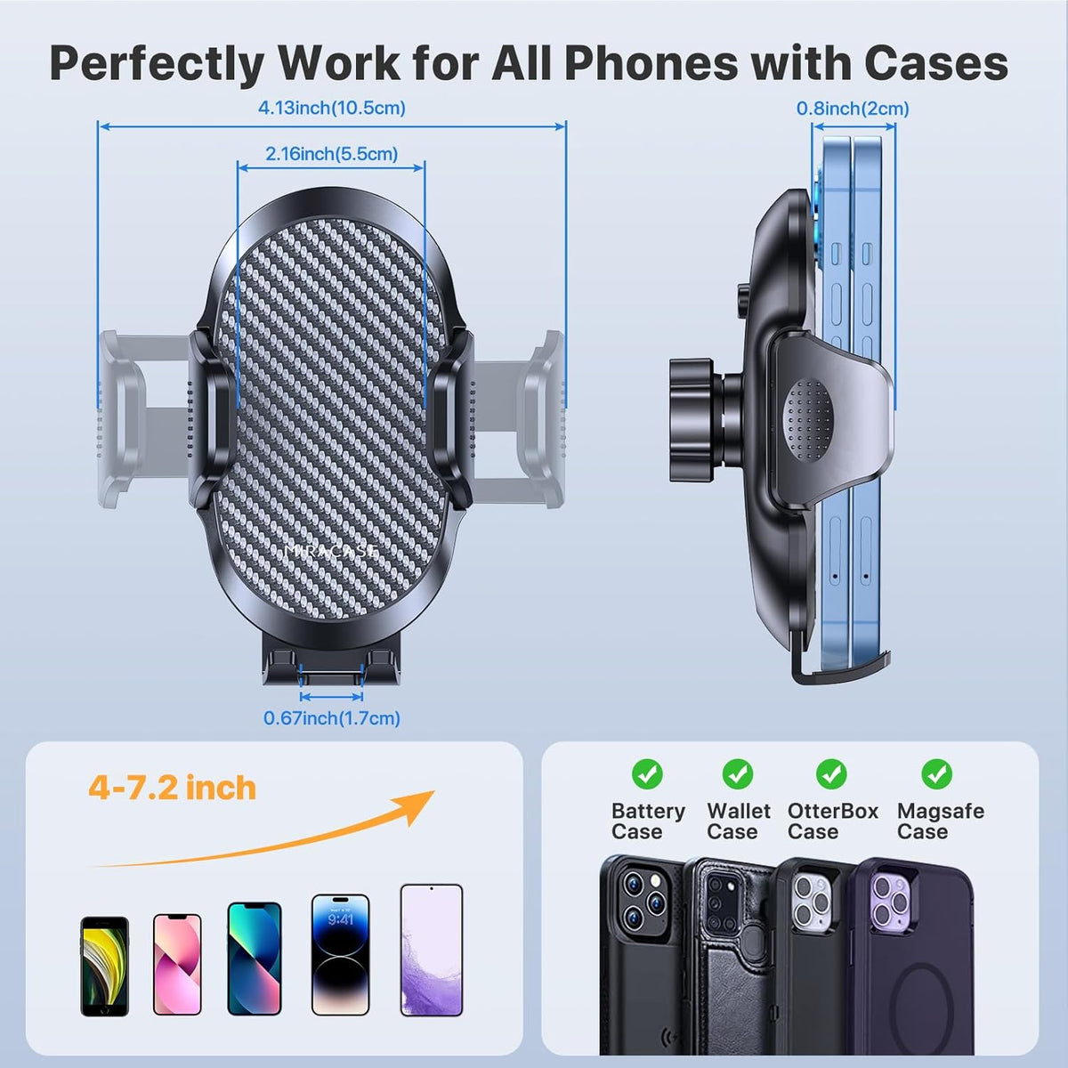 Miracase Phone Holders for Your Car with Metal Hook Clip, Air Vent Cell Phone Stand Car Mount, Universal Automobile Cradle