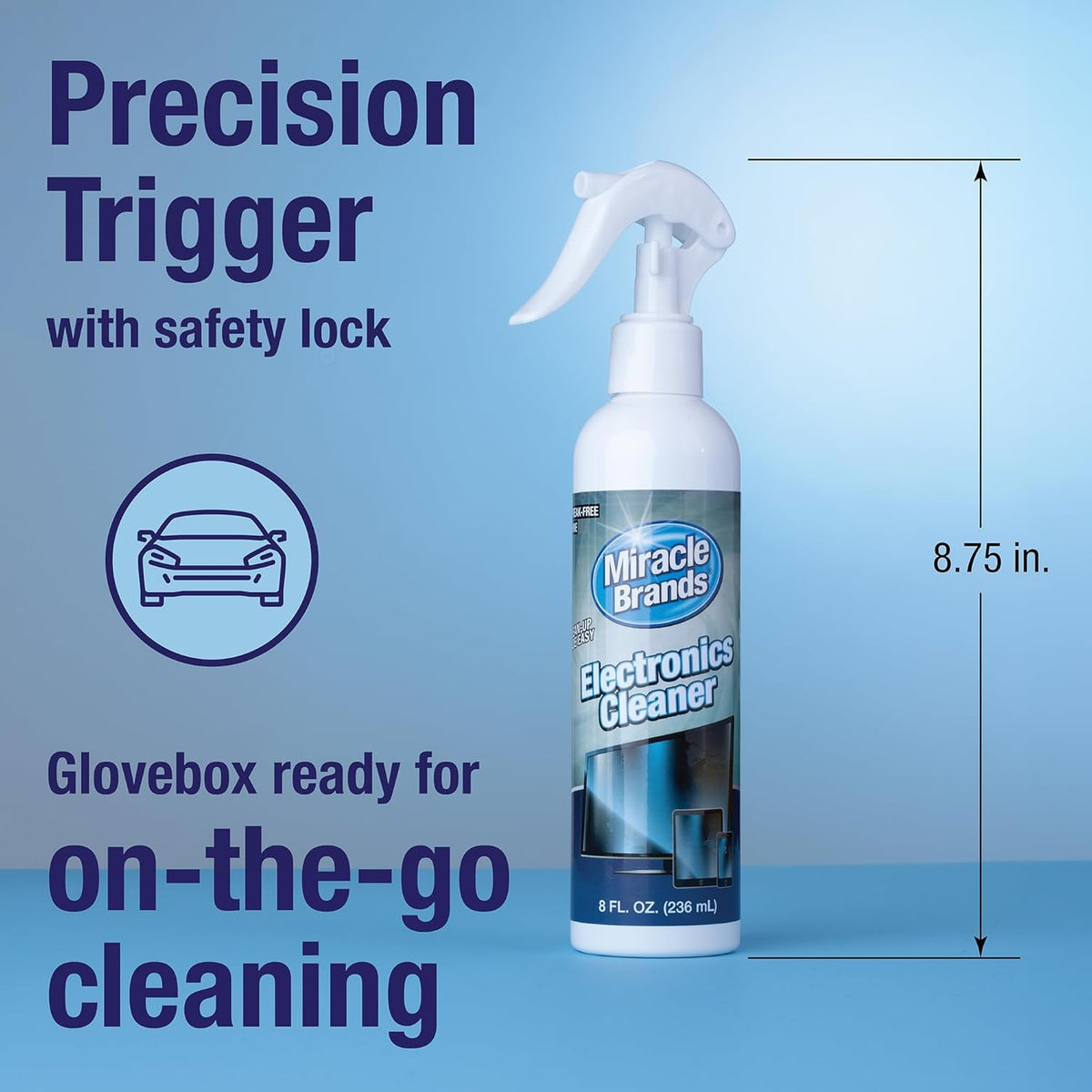 MiracleSpray for Electronics Cleaning, Safe Multisurface Cleaner for Any TV, Phone, Monitor, Keyboard, Screen, Computer, Includes Microfiber Towel