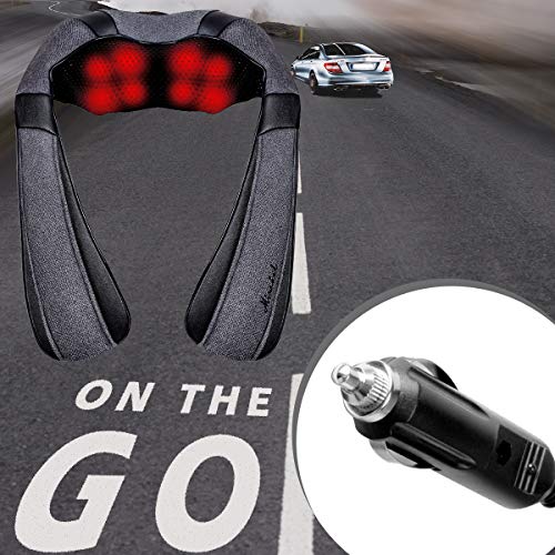 Mirakel Neck & Back Massager with Heat - Shiatsu Electric Kneading Massager, Ergonomic Design, Full-Body Comfort and Relaxation, Men, Mom, Dad