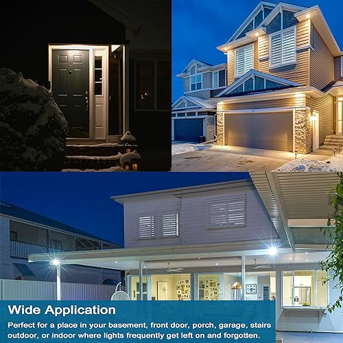 Motion Sensor Light Bulbs for Outdoor Indoor, 9W A19 Motion Detector Led Bulb, 60 Watt Equivalent, E26 800lm 5000K Daylight (2 Pack)